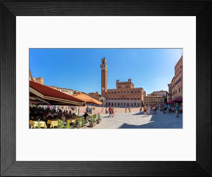 Framed Print : View of restaurants and Palazzo Pubblico in Piazza del Campo, UNESCO World Heritage Site, Siena, Tuscany, Italy, Europe Framed Print : View of restaurants and Palazzo Pubblico in Piazza del Campo, UNESCO World Heritage Site, Siena, Tuscany, Italy, Europe