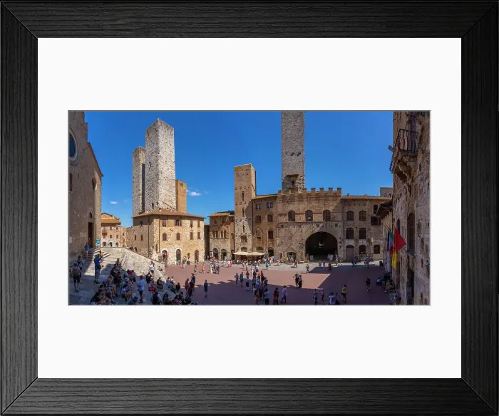 Framed Print : View of towers and Piazza del Duomo in San Gimignano, San Gimignano, UNESCO World Heritage Site, Province of Siena, Tuscany, Italy, Europe Framed Print : View of towers and Piazza del Duomo in San Gimignano, San Gimignano, UNESCO World Heritage Site, Province of Siena, Tuscany, Italy, Europe