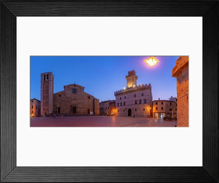 Framed Print : View of Duomo and Palazzo Comunale in Piazza Grande at dusk, Montepulciano, Province of Siena, Tuscany, Italy, Europe Framed Print : View of Duomo and Palazzo Comunale in Piazza Grande at dusk, Montepulciano, Province of Siena, Tuscany, Italy, Europe
