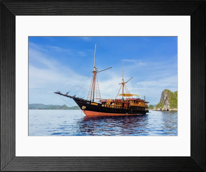 Framed Print : The live-aboard dive boat Amphoria, Bangka Island, off the northeastern tip of Sulawesi, Indonesia, Southeast Asia, Asia Framed Print : The live-aboard dive boat Amphoria, Bangka Island, off the northeastern tip of Sulawesi, Indonesia, Southeast Asia, Asia