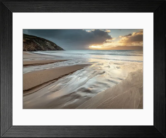 Framed Print : Channel leading to ocean at sunrise, Minard Beach, Dingle Peninsula, County Kerry, Munster, Republic of Ireland (Eire), Europe Framed Print : Channel leading to ocean at sunrise, Minard Beach, Dingle Peninsula, County Kerry, Munster, Republic of Ireland (Eire), Europe