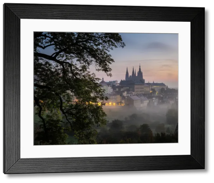 Framed Print : Prague Castle and St. Vitus Cathedral at dawn from Petrin Hill, UNESCO World Heritage Site, Prague, Czechia (Czech Republic), Europe Framed Print : Prague Castle and St. Vitus Cathedral at dawn from Petrin Hill, UNESCO World Heritage Site, Prague, Czechia (Czech Republic), Europe