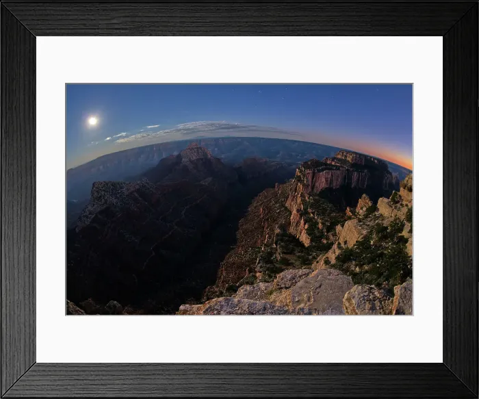 Framed Print : View from Cape Royal, below is Vishnu Creek running between Vishnu Temple on the left with Wotans Throne on the right at twilight with the Moon rising, Grand Canyon National Park, UNESCO World Heritage Site, Arizona, United States of America Framed Print : View from Cape Royal, below is Vishnu Creek running between Vishnu Temple on the left with Wotans Throne on the right at twilight with the Moon rising, Grand Canyon National Park, UNESCO World Heritage Site, Arizona, United States of America