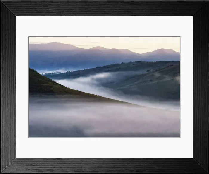 Framed Print : Early morning fog over valleys and mountains, Serra da Canastra, Minas Gerais state, Brazil, South America Framed Print : Early morning fog over valleys and mountains, Serra da Canastra, Minas Gerais state, Brazil, South America