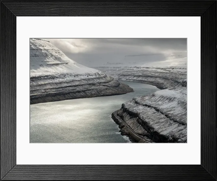 Framed Print : Snow-covered mountains along Funningur fjord, Eysturoy Island, Faroe Islands, Denmark, Europe Framed Print : Snow-covered mountains along Funningur fjord, Eysturoy Island, Faroe Islands, Denmark, Europe
