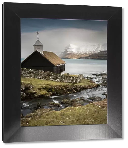 Funningur church, Eysturoy Island, Faroe Islands, Denmark, Europe