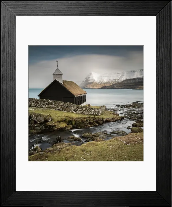 Framed Print : Funningur church, Eysturoy Island, Faroe Islands, Denmark, Europe Framed Print : Funningur church, Eysturoy Island, Faroe Islands, Denmark, Europe