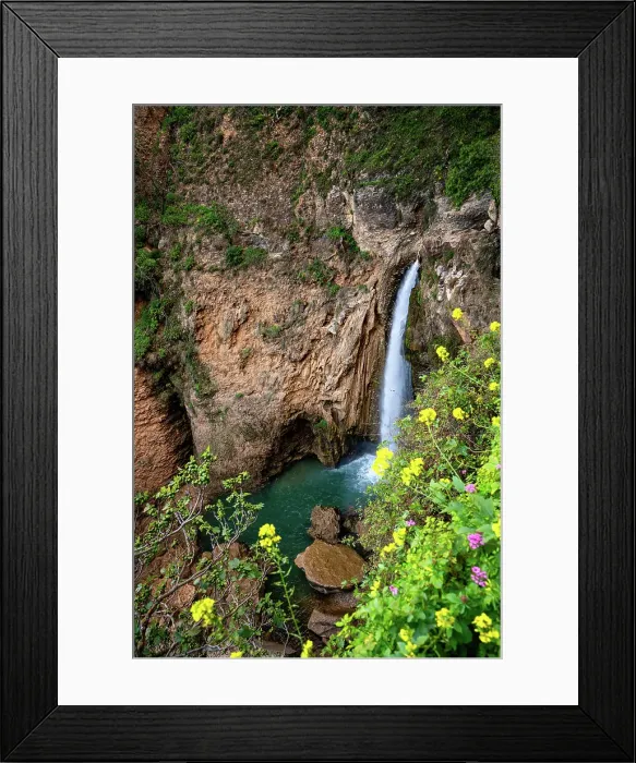 Framed Print : Waterfall near historic bridge of Ronda in Pueblos Blancos region, Andalusia, Spain, Europe Framed Print : Waterfall near historic bridge of Ronda in Pueblos Blancos region, Andalusia, Spain, Europe