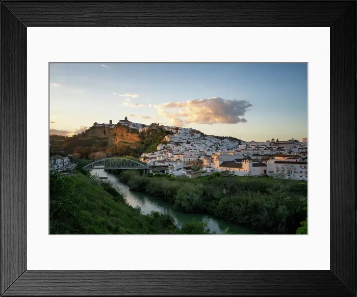 Framed Print : Arcos de la Frontera sunset view in Pueblos Blancos region, Andalusia, Spain, Europe Framed Print : Arcos de la Frontera sunset view in Pueblos Blancos region, Andalusia, Spain, Europe