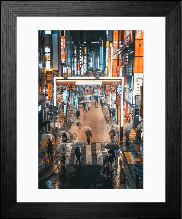 Framed Print : Shinjuku road by night illuminated with neon signs, Tokyo, Japan, Asia Framed Print : Shinjuku road by night illuminated with neon signs, Tokyo, Japan, Asia