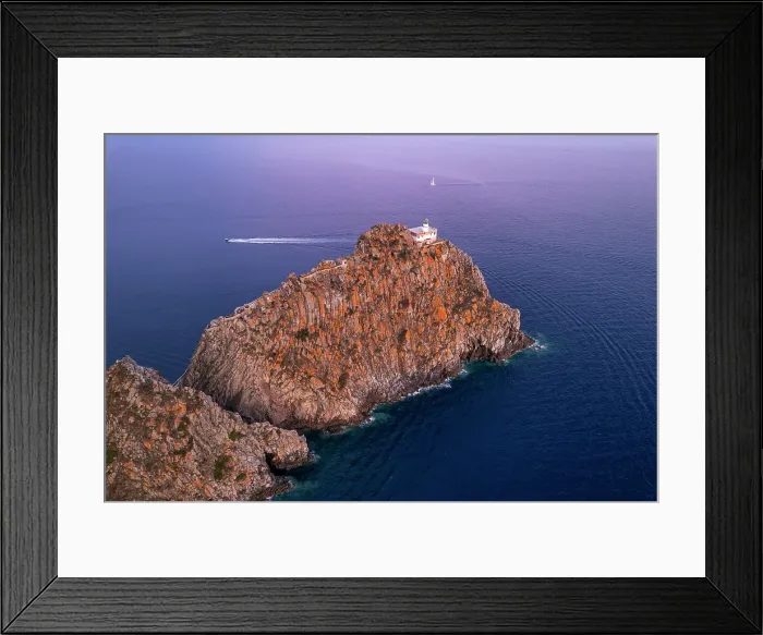 Framed Print : High angle view of the lighthouse of Ponza (Punta della Guardia lighthouse) on top of basalt cliff at dusk, Ponza island, Tyrrhenian Sea, Pontine islands, Latina Province, Latium (Lazio), Italy, Europe Framed Print : High angle view of the lighthouse of Ponza (Punta della Guardia lighthouse) on top of basalt cliff at dusk, Ponza island, Tyrrhenian Sea, Pontine islands, Latina Province, Latium (Lazio), Italy, Europe