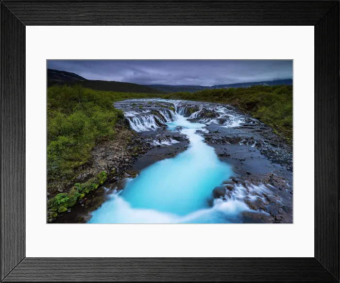 Framed Print : The beautiful Bruarfoss waterfall on a cloudy summer day, Iceland, Polar Regions Framed Print : The beautiful Bruarfoss waterfall on a cloudy summer day, Iceland, Polar Regions