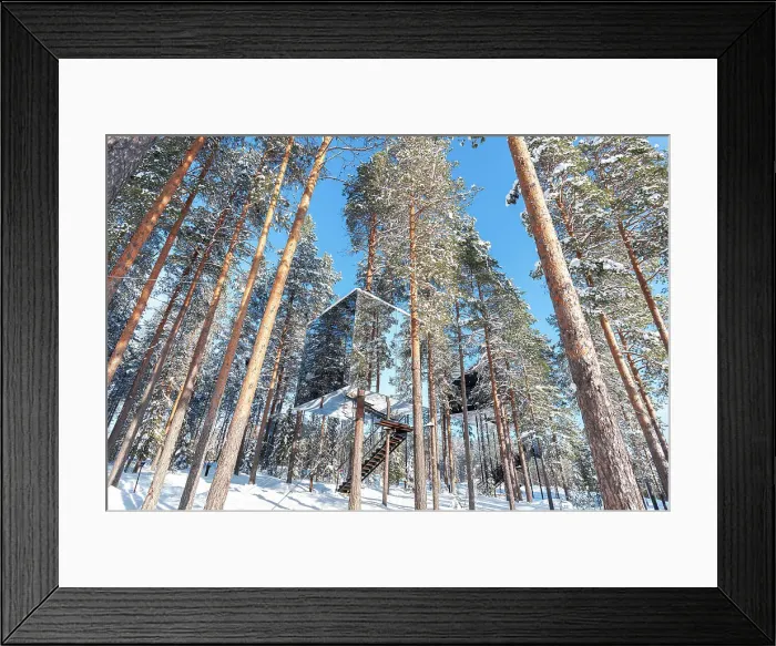 Framed Print : Cube shaped accommodation in the icy landscape of the boreal forest, Tree hotel, Harads, Lapland, Sweden, Scandinavia, Europe Framed Print : Cube shaped accommodation in the icy landscape of the boreal forest, Tree hotel, Harads, Lapland, Sweden, Scandinavia, Europe