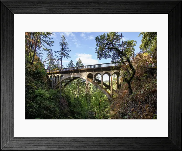 Framed Print : Bridge along Columbia River Highway, Oregon, United States of America, North America Framed Print : Bridge along Columbia River Highway, Oregon, United States of America, North America