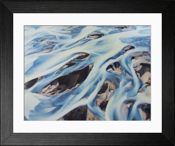 Framed Print : Aerial abstract view of the river on a summer day along the Icleandic southern coast, Iceland, Polar Regions Framed Print : Aerial abstract view of the river on a summer day along the Icleandic southern coast, Iceland, Polar Regions