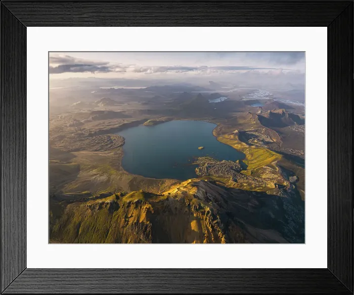 Framed Print : Aerial view taken by drone of natural landscape in Landmannaugar area on a summer day, Iceland, Polar Regions Framed Print : Aerial view taken by drone of natural landscape in Landmannaugar area on a summer day, Iceland, Polar Regions
