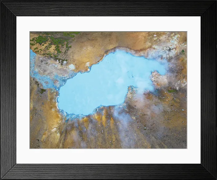 Framed Print : Aerial abstract view of the geothermal area near to Icleandic southern coast, Iceland, Polar Regions Framed Print : Aerial abstract view of the geothermal area near to Icleandic southern coast, Iceland, Polar Regions