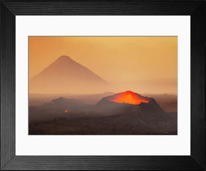 Framed Print : Long exposure to capture the sunset at Litli-Hrutur volcano during eruption, Reykjanes peninsula, Iceland, Polar Regions Framed Print : Long exposure to capture the sunset at Litli-Hrutur volcano during eruption, Reykjanes peninsula, Iceland, Polar Regions
