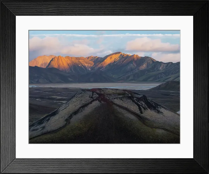 Framed Print : Aerial view taken by drone of little volcano in Landmannalaugar area on a summer day, Iceland, Polar Regions Framed Print : Aerial view taken by drone of little volcano in Landmannalaugar area on a summer day, Iceland, Polar Regions