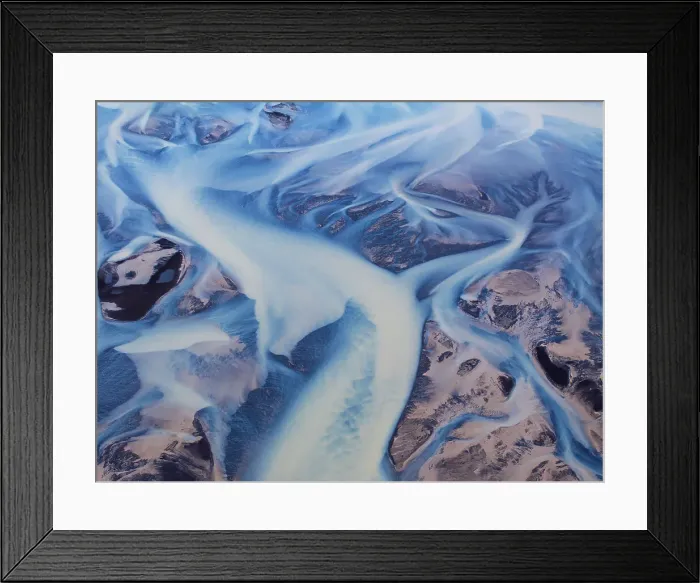 Framed Print : Aerial abstract view of the river on a summer day along the Icleandic southern coast, Iceland, Polar Regions Framed Print : Aerial abstract view of the river on a summer day along the Icleandic southern coast, Iceland, Polar Regions