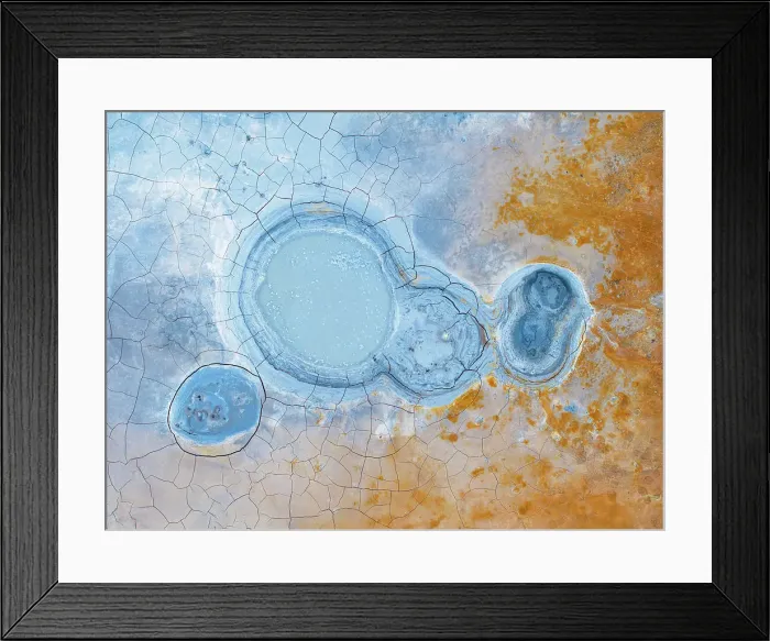 Framed Print : Aerial abstract view of the geothermal area near to Icleandic southern coast, Iceland, Polar Regions Framed Print : Aerial abstract view of the geothermal area near to Icleandic southern coast, Iceland, Polar Regions