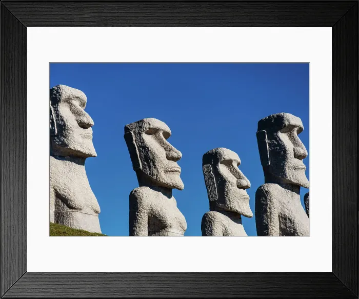 Framed Print : Moai statues against a blue sky, Makomanai Takino Cemetery, Hill of the Buddha, Sapporo, Hokkaido, Japan, Asia Framed Print : Moai statues against a blue sky, Makomanai Takino Cemetery, Hill of the Buddha, Sapporo, Hokkaido, Japan, Asia