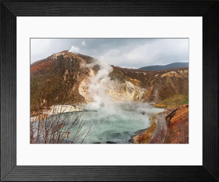 Framed Print : Mount Hiyori rises above Oyunuma Lake in Hell Valley, Noboribetsu, Hokkaido, Japan, Asia Framed Print : Mount Hiyori rises above Oyunuma Lake in Hell Valley, Noboribetsu, Hokkaido, Japan, Asia