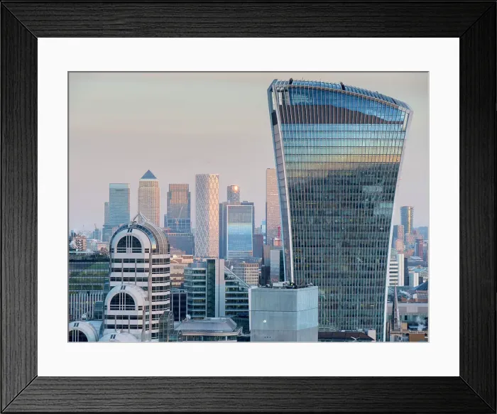 Framed Print : Walkie Talkie Building in the City of London with Canary Wharf beyond, London, England, United Kingdom, Europe Framed Print : Walkie Talkie Building in the City of London with Canary Wharf beyond, London, England, United Kingdom, Europe