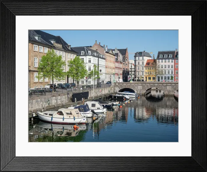 Framed Print : Canal under the Strombroen (Storm Bridge) with colourful houses in the old town, Copenhagen, Denmark, Scandinavia, Europe Framed Print : Canal under the Strombroen (Storm Bridge) with colourful houses in the old town, Copenhagen, Denmark, Scandinavia, Europe