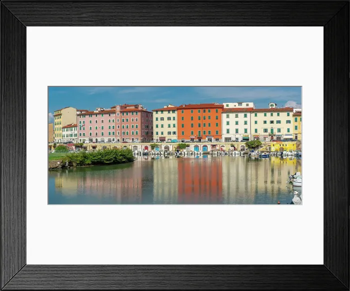 Framed Print : View of colourful buildings and canal, Livorno, Province of Livorno, Tuscany, Italy, Europe Framed Print : View of colourful buildings and canal, Livorno, Province of Livorno, Tuscany, Italy, Europe