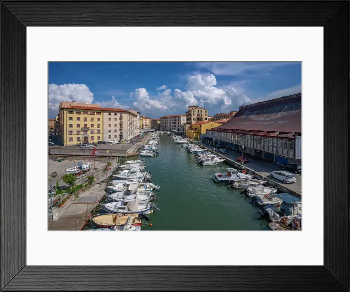 Framed Print : View from Punto Panoramico Ponte Santa Trinita, Livorno, Province of Livorno, Tuscany, Italy, Europe Framed Print : View from Punto Panoramico Ponte Santa Trinita, Livorno, Province of Livorno, Tuscany, Italy, Europe