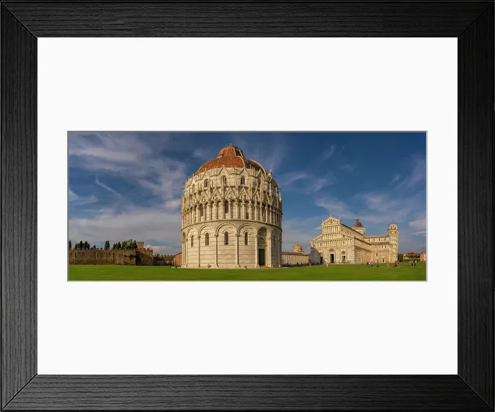 Framed Print : View of Baptistery of San Giovanni, Pisa Cathedral and Leaning Tower of Pisa, UNESCO World Heritage Site, Pisa, Province of Pisa, Tuscany, Italy, Europe Framed Print : View of Baptistery of San Giovanni, Pisa Cathedral and Leaning Tower of Pisa, UNESCO World Heritage Site, Pisa, Province of Pisa, Tuscany, Italy, Europe