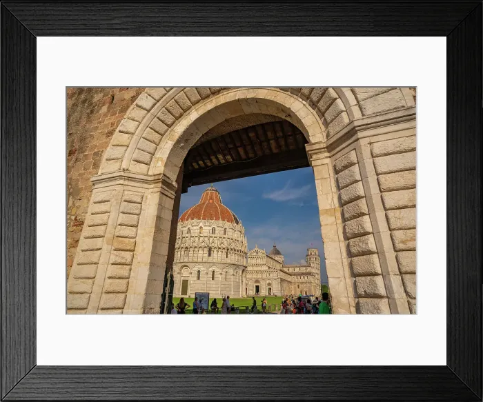 Framed Print : View of Baptistery of San Giovanni, Pisa Cathedral and Leaning Tower of Pisa, UNESCO World Heritage Site, Pisa, Province of Pisa, Tuscany, Italy, Europe Framed Print : View of Baptistery of San Giovanni, Pisa Cathedral and Leaning Tower of Pisa, UNESCO World Heritage Site, Pisa, Province of Pisa, Tuscany, Italy, Europe