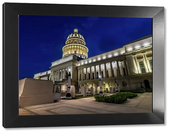 Night shot of the Parliament of Havana, Cuba, West Indies, Central America