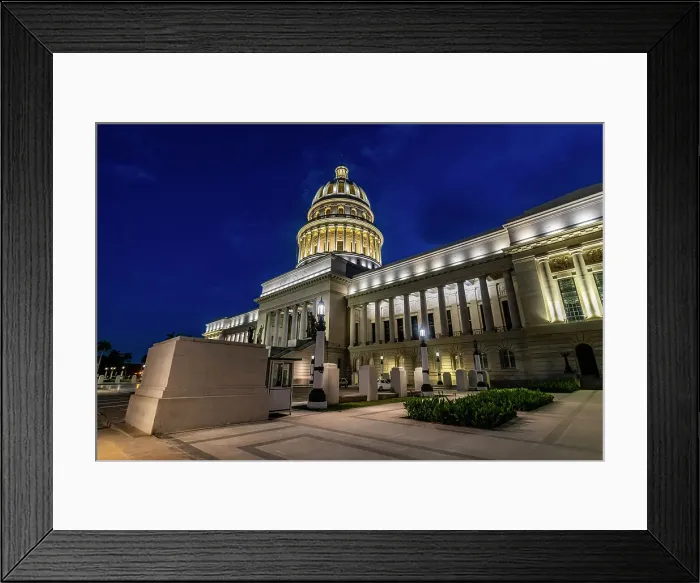 Framed Print : Night shot of the Parliament of Havana, Cuba, West Indies, Central America