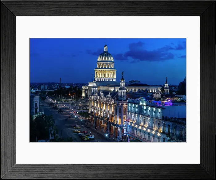 Framed Print : View at night over Havana and its Capitol, Havana, Cuba, West Indies, Central America Framed Print : View at night over Havana and its Capitol, Havana, Cuba, West Indies, Central America