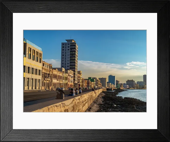 Framed Print : Sunset at the Malecon promenade, Havana, Cuba, West Indies, Central America