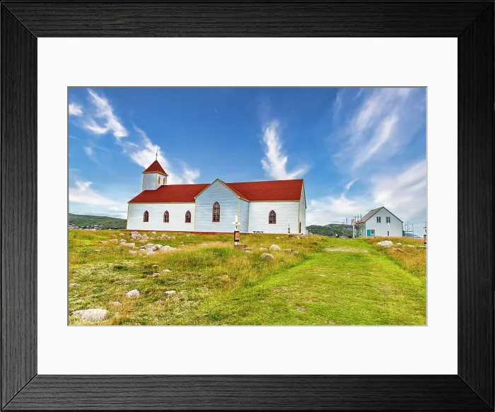Framed Print : Old church, Ile aux Marins, fishermen's island, Territorial Collectivity of Saint-Pierre and Miquelon, Overseas Collectivity of France, North America Framed Print : Old church, Ile aux Marins, fishermen's island, Territorial Collectivity of Saint-Pierre and Miquelon, Overseas Collectivity of France, North America