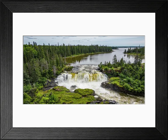 Framed Print : Aerial of the Pisew Falls Provincial Park, Thompson, Manitoba, Canada, North America Framed Print : Aerial of the Pisew Falls Provincial Park, Thompson, Manitoba, Canada, North America