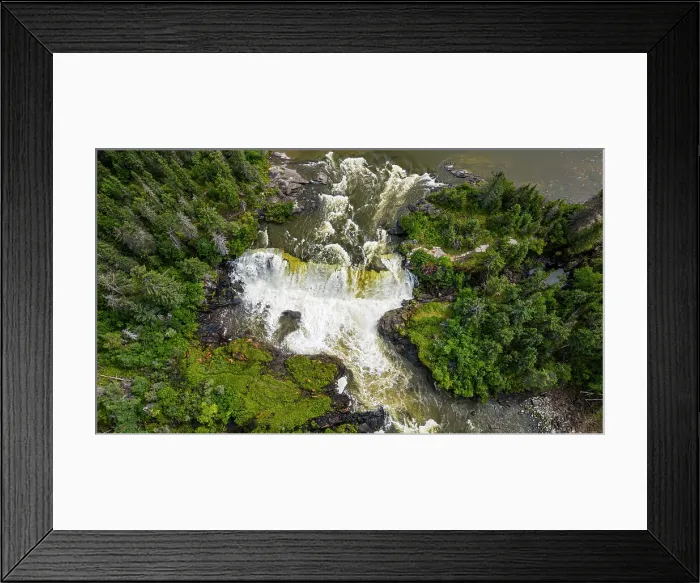 Framed Print : Aerial of the Pisew Falls Provincial Park, Thompson, Manitoba, Canada, North America Framed Print : Aerial of the Pisew Falls Provincial Park, Thompson, Manitoba, Canada, North America