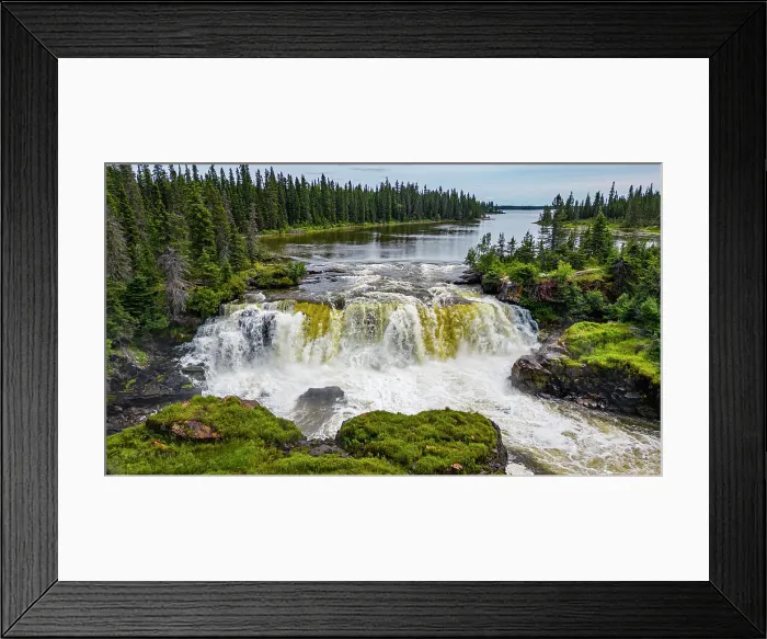 Framed Print : Aerial of the Pisew Falls Provincial Park, Thompson, Manitoba, Canada, North America Framed Print : Aerial of the Pisew Falls Provincial Park, Thompson, Manitoba, Canada, North America