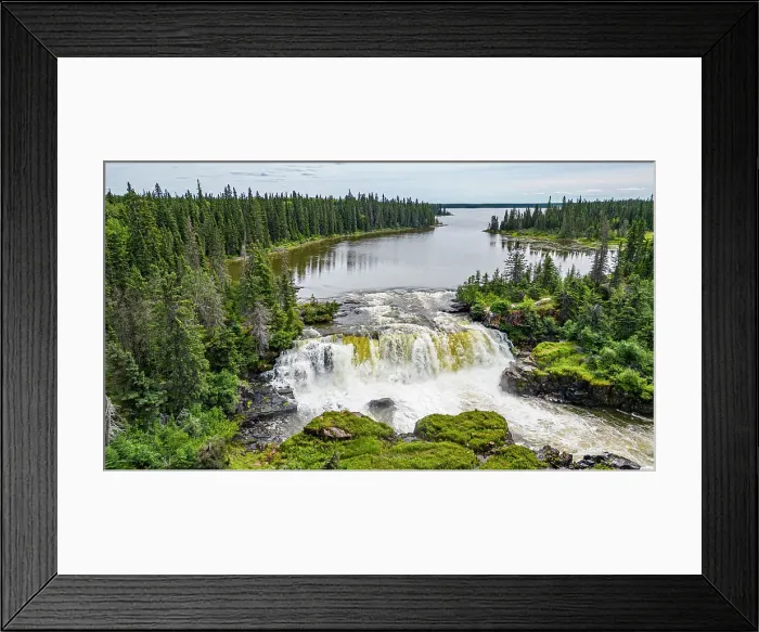 Framed Print : Aerial of the Pisew Falls Provincial Park, Thompson, Manitoba, Canada, North America Framed Print : Aerial of the Pisew Falls Provincial Park, Thompson, Manitoba, Canada, North America