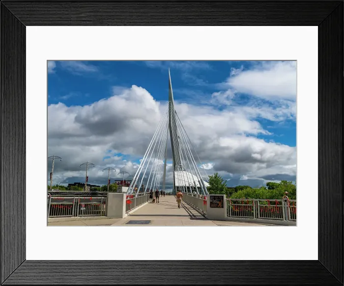 Framed Print : Esplanade Riel Footbridge, Peace Park, Winnipeg, Manitoba, Canada, North America