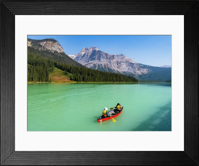 Framed Print : Canoe on Emerald Lake, Yoho National Park, UNESCO World Heritage Site, British Columbia, Canada, North America Framed Print : Canoe on Emerald Lake, Yoho National Park, UNESCO World Heritage Site, British Columbia, Canada, North America