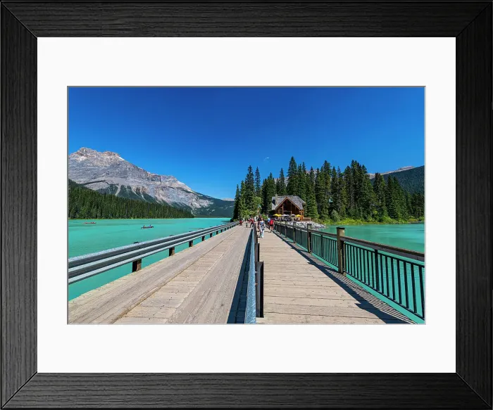 Framed Print : Footbridge on Emerald Lake, Yoho National Park, UNESCO World Heritage Site, British Columbia, Canada, North America Framed Print : Footbridge on Emerald Lake, Yoho National Park, UNESCO World Heritage Site, British Columbia, Canada, North America
