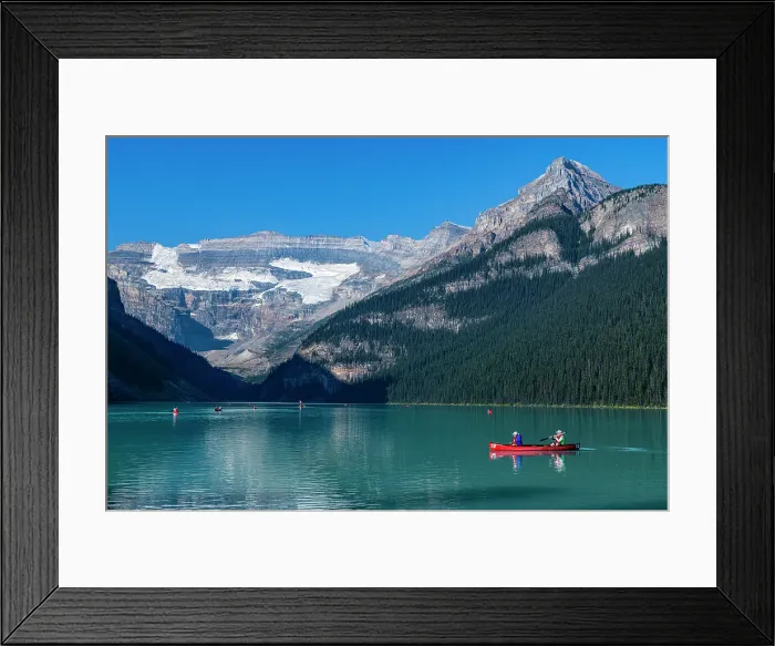 Framed Print : Kayakers on Lake Louise, Banff National Park, UNESCO World Heritage Site, Alberta, Rocky Mountains, Canada, North America Framed Print : Kayakers on Lake Louise, Banff National Park, UNESCO World Heritage Site, Alberta, Rocky Mountains, Canada, North America