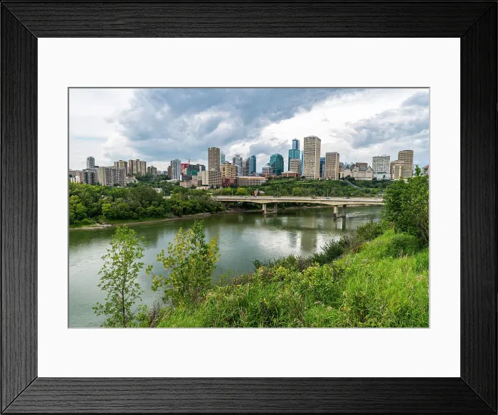 Framed Print : Skyline of Edmonton over the North Saskatchewan River, Alberta, Canada, North America