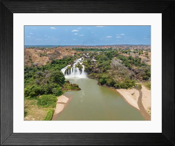 Framed Print : Aerial of the Binga waterfalls, Kwanza Sul, Angola, Africa Framed Print : Aerial of the Binga waterfalls, Kwanza Sul, Angola, Africa