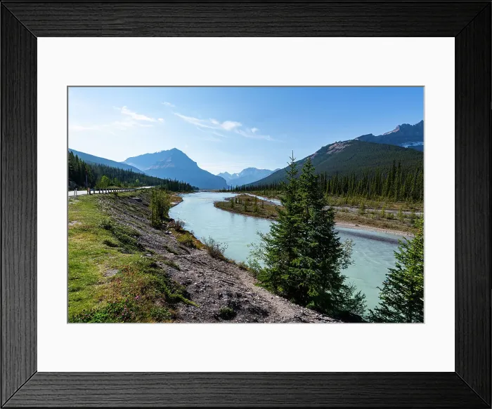 Framed Print : Athabasca River, Glacier Parkway, Jasper National Park, UNESCO World Heritage Site, Alberta, Canadian Rockies, Canada, North America