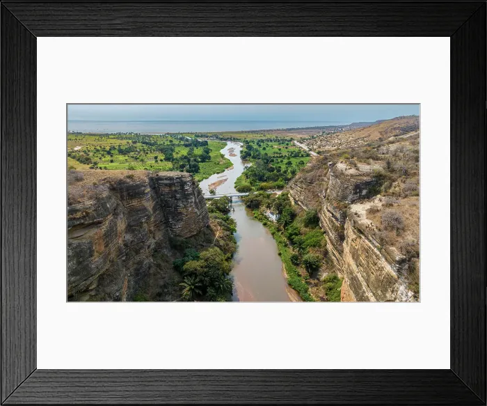 Framed Print : Aerial of the Rio Cubal Canyon, Angola, Africa